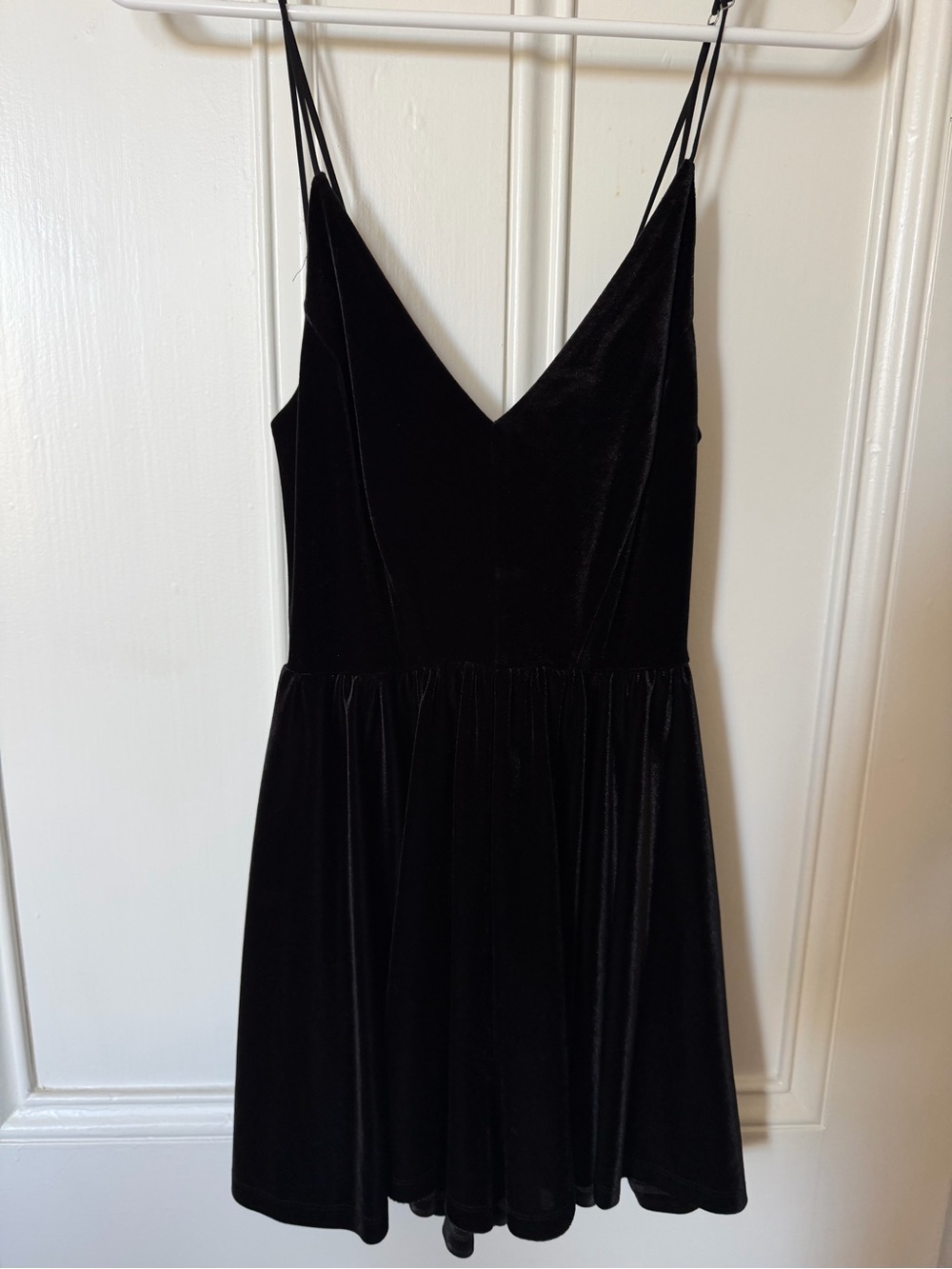 silence + noise Black Velvet V-Neck Mini romper